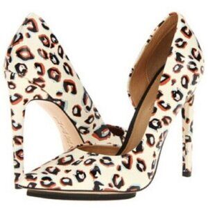 L.A.M.B. Camryn II Leopard Print platform D' Orsay Pumps 6.5